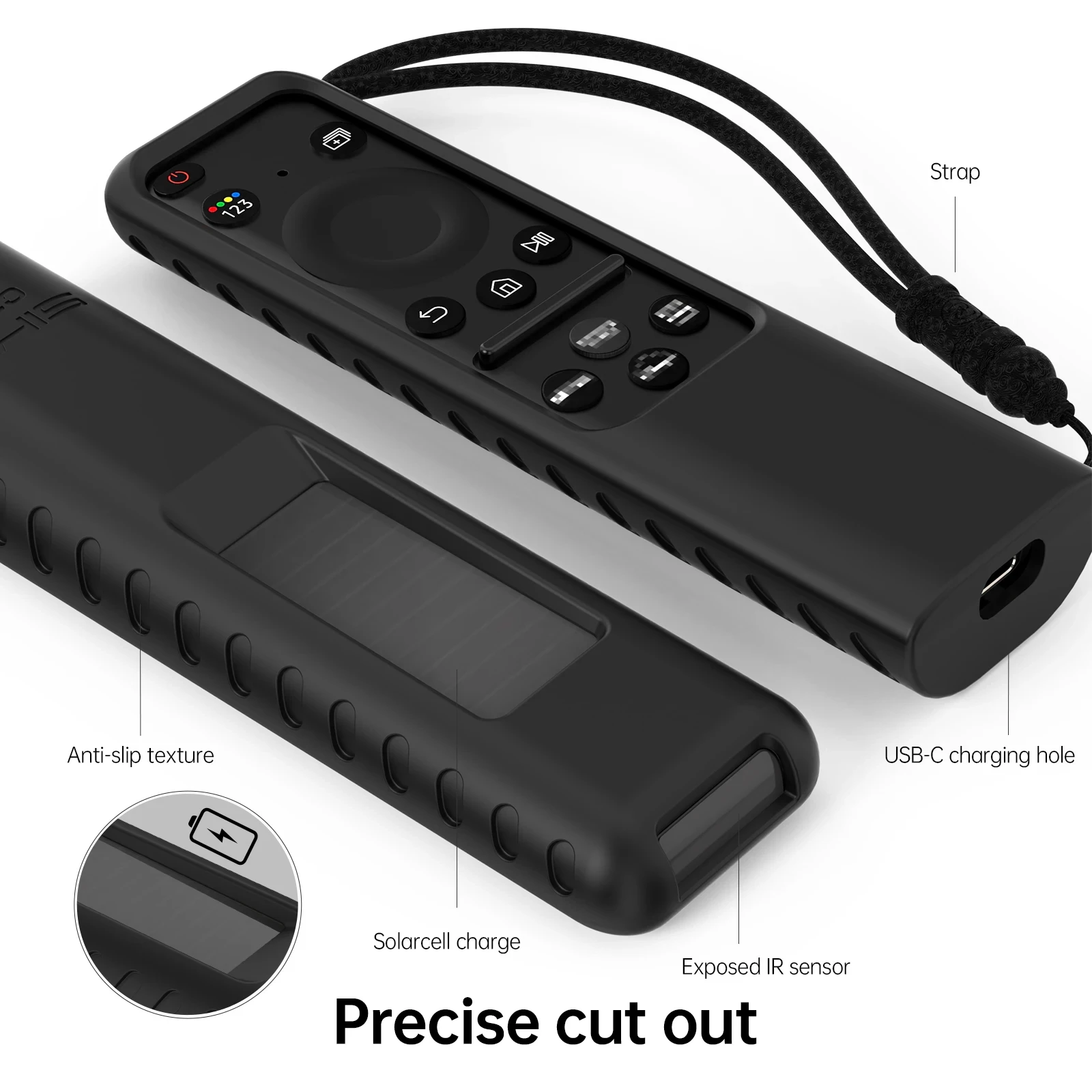 Silicone Remote Case for Samsung SolarCell TM2360E BN59-01432J BN59-01432A Remote Cover for Samsung Neo QLED TV TM2361E BN59-01439A