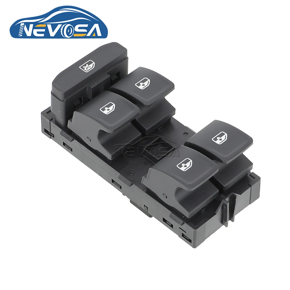 네포사 6V 1959857 A Skoda Fabia Rapid 2013 2015 드라이버 도어 마스터 창 제어 스위치 제어 버튼 5JB 959857 녹색불