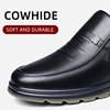 LAORENTOU genuine cowhide breathable business casual men's leather shoes, wear-resistant cow tendon thick sole, soft black shoes 5