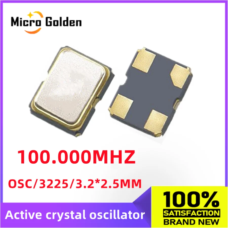 (5pcs) 100M 100MHZ 100.000MHZ 3225 SMD Active crystal oscillator 4PIN OSC 3.2*2.5mm Crystal Oscillator Clock Oscillators 100.000