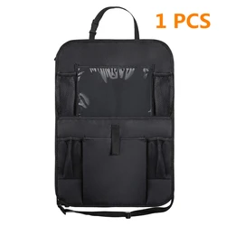 Car Backseat Organizer with Tablet Holder and Storage Pockets (Black)