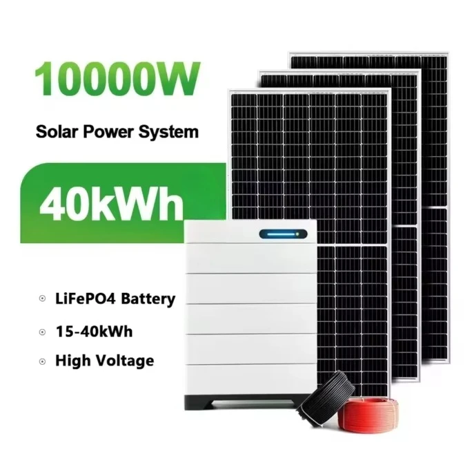 Panneaux solaires Jinko 5kW 10kW 20kW 30kW panneaux solaires avec piles et onduleurs Kit complet système solaire hybride domestique
