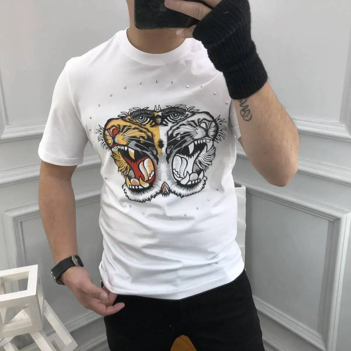 安い通販 銀座 Zc938 メンズトップとtシャツ 有名なラグジュアリーブランド ヨーロッパスタイル ショートプリント イブニングウェア 22コレクション でのお買い物をお楽しみください Landhouse Com Br