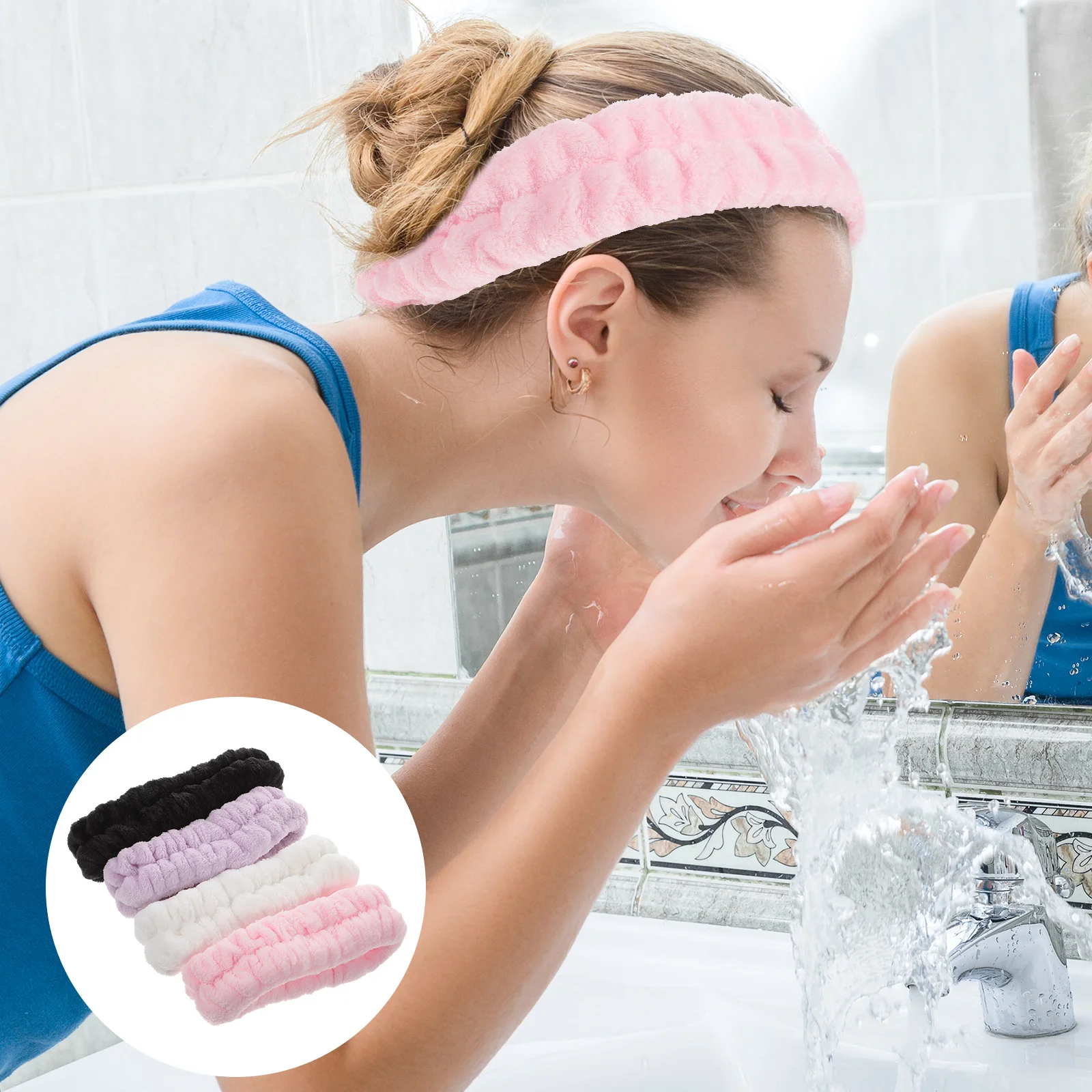 

4 Pcs Non-slip Face Wash Headband Hair Accessory for Washing Makeup Headbands Women Yoga Fabric
