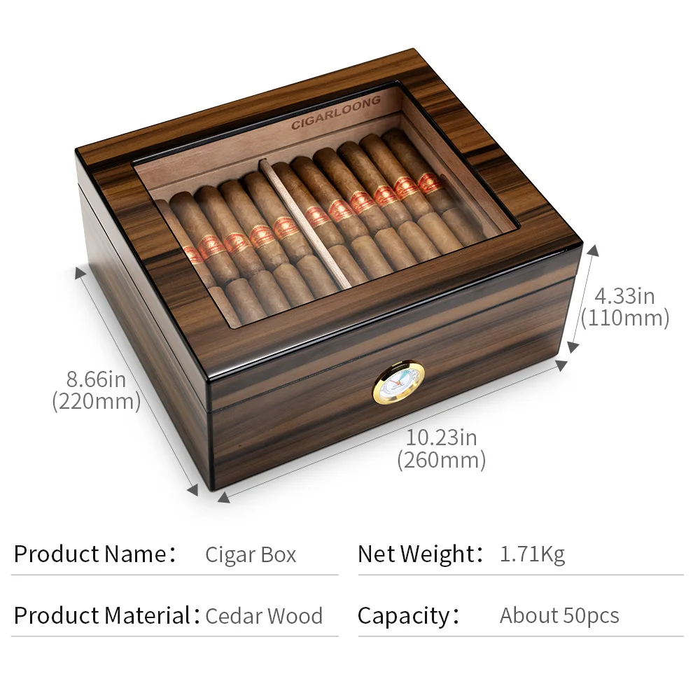Sdd0c2551944e40b5baef5c0d3356b741F Zigarrenhumidor aus spanischem Zedernholz mit großer Kapazität