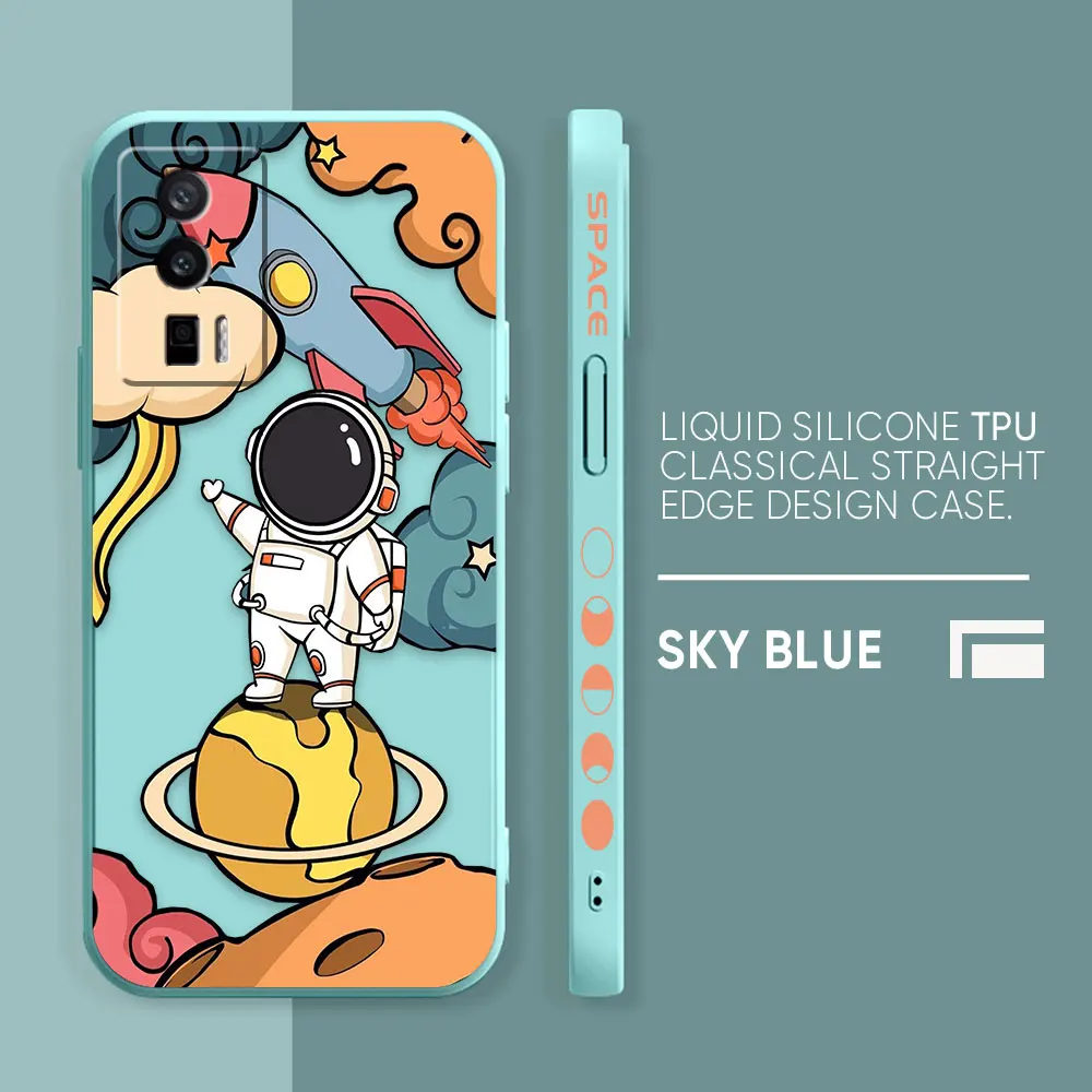 thumbnail image 1 of Case For Redmi K60E K50 K40S K40 K30 K20 10C 9 8A 8 Pro 4G 5G Colour Simple Liquid silicone Case Cute Cartoon Spaceman Astronaut, 1 of 5