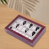 24 Slot Wooden Watch Organizer Case Display Box Glass Top Jewelry Storage Box With Lock Room Display Storage Organizer 3