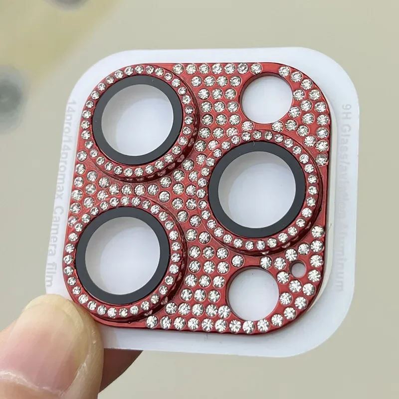 Glitter Rhinestone Camera Lens Protector with Glass Finish