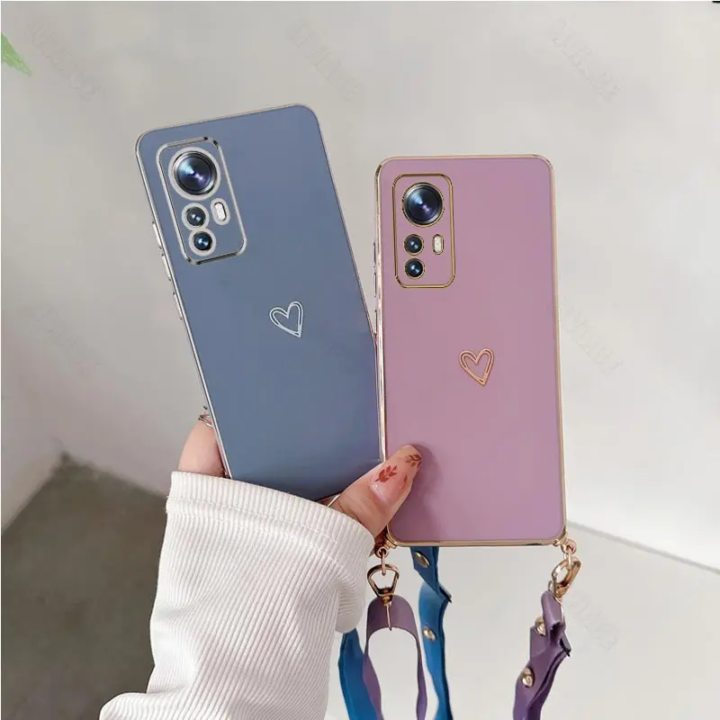 Chic Love Heart Crossbody Lanyard Phone Case