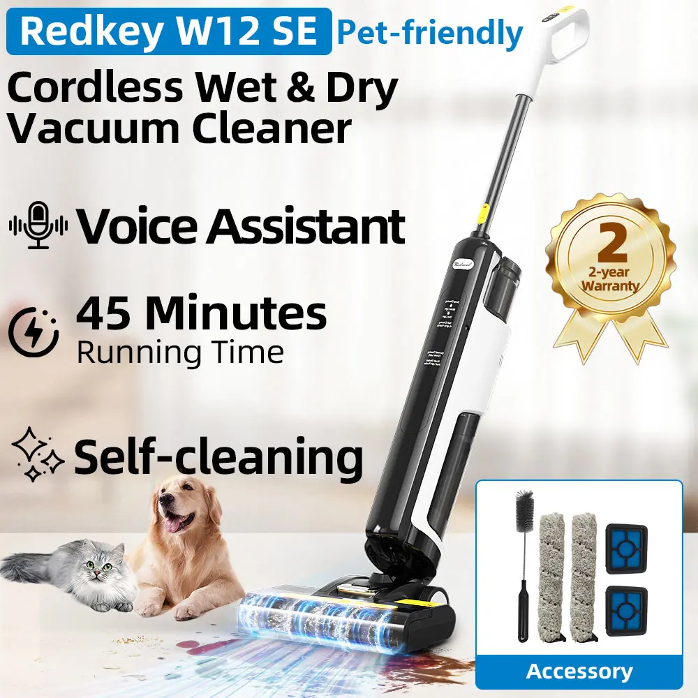 Redkey-aspiradora en seco y húmedo inalámbrica W12 SE, fregona