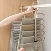 Folding Magic Pants Hangers 5/9layers Stainless Steel Space Saving Clothes Rack Organizer For Wardrobe Trousers Jeans Scarf 5