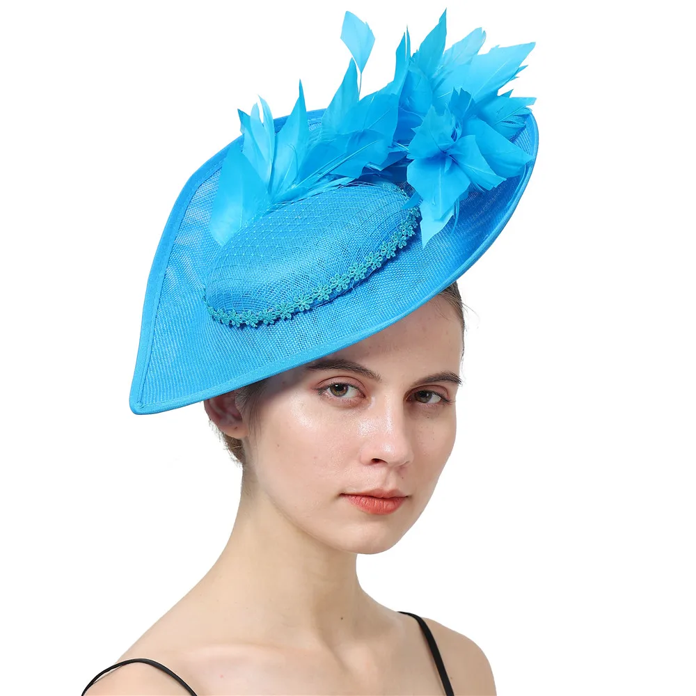 

Elegant Big Derby Fascinators Hats Headbands Women Beauty Ladies Chuch Formal Headpiece Flower Headwear Cocktail Accessories