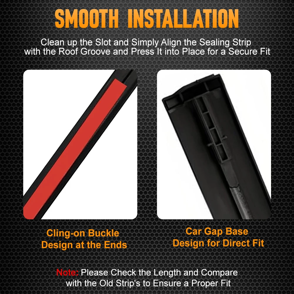 2PCS Rubber Car Roof Drip Finish Moulding Seal Strips for Toyota Venza 2009 2010 2011 2012 2013 2014 2015 75555-0T023