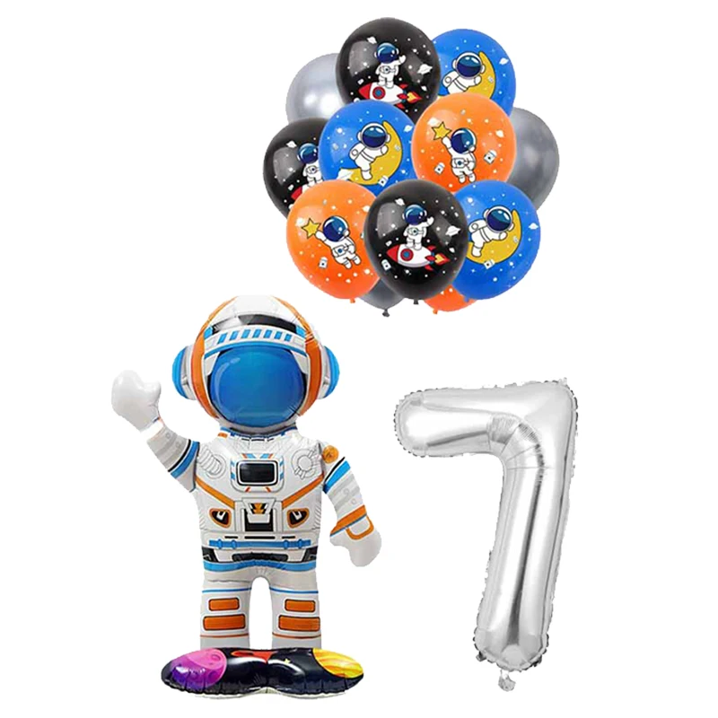 Astronaut Geburtstag Dekoration Geschirr Set Tischdecke Aufkleber Luftballons Banner Hintergrund Party Gefälligkeiten für Kinder Geburtstag Lieferungen – Detail 33