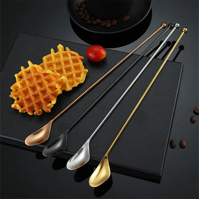 304 Stainless Steel Long Handle Bar Spoon Double Head Bartender Cocktail Swizzle Sticks Stirring Rod Stick Kitchen Accessories