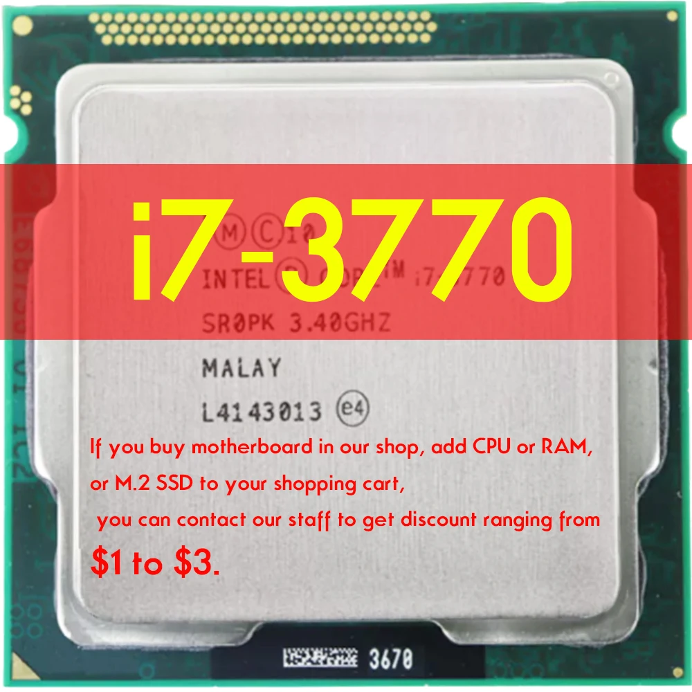 Intel Core i7-3770 i7 3770 3.4 GHz Quad-Core Eight-Thread CPU Processor 8M 77W Atermiter B75 Motherboard For Intel LGA 1155 kit PC Store Categories Motherboard