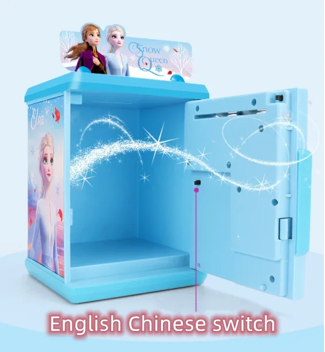 [Disney] Frozen Kids password fingerprint Multifunctional automatic roll money kids piggy bank play house toys for baby gift 4