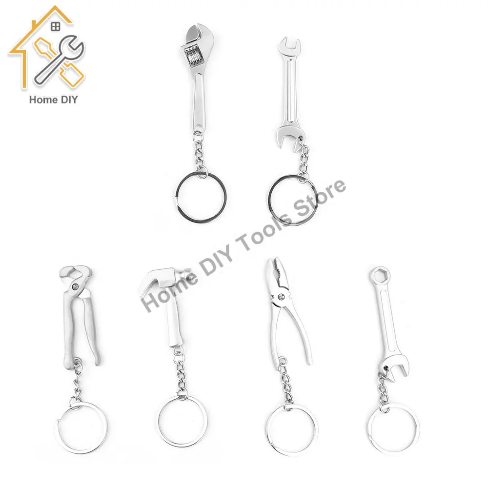 

Keychains For Men Car Bag KeyRing Outdoor Combination Tool Portable Mini Utility Pocket Clasp Ruler Hammer Wrench Pliers Shovel