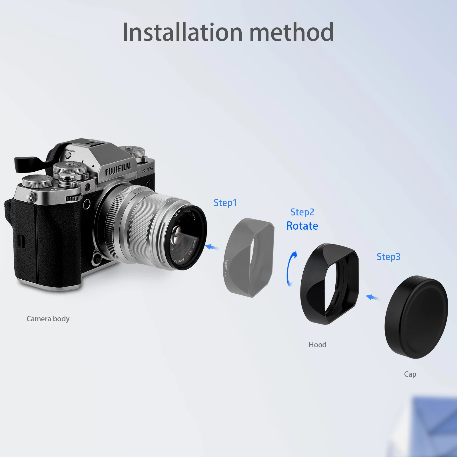 Haoge LH-X50 Bayonet Square Metal Lens Hood For Fujifilm Fuji Fujinon - View #8