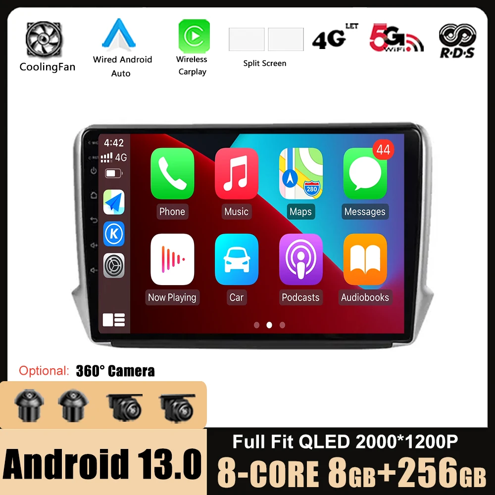 For Peugeot 2008 208 Serie 2012-2018 Car Radio Audio DSP Stereo Carplay  Android 13 GPS Navigation Multimedia Video - AliExpress