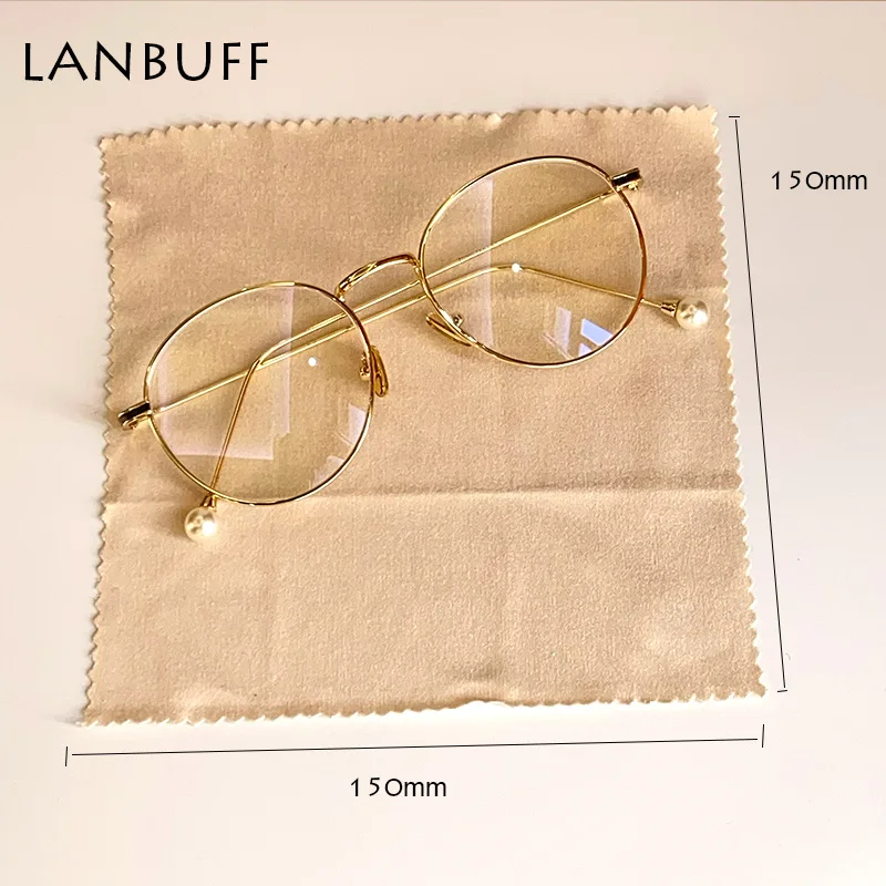 LANBO-100 개 150x150mm 개별 포장 카키색 마이크로파이버 안경 클리닝 천 렌즈 휴대폰 스크린 클리닝 물티슈, 란보