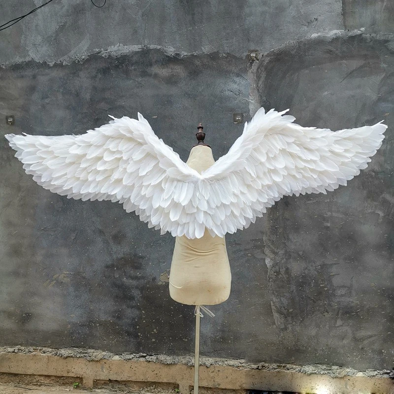 

White Angel Wings Costume T-Stage Catwalk Shows Large Feather Wings Wedding Photography Props Halloween Party Accessories