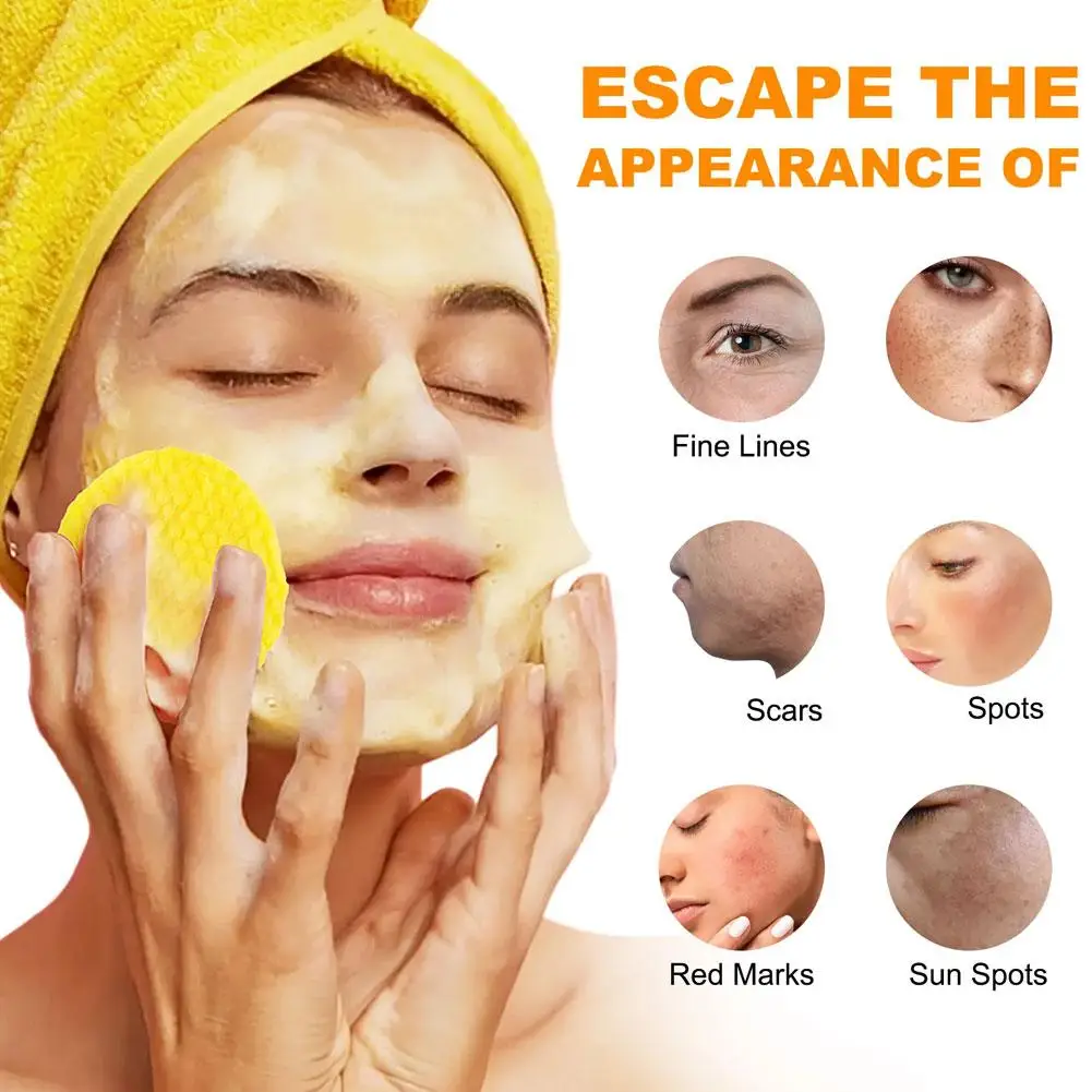 Turmeric Cleansing Pad Kojic Acid Sponges Exfoliating Pads-Acne Scars 50pcs Lemon Chamomile Deep Cleaning For Face Care Products 2