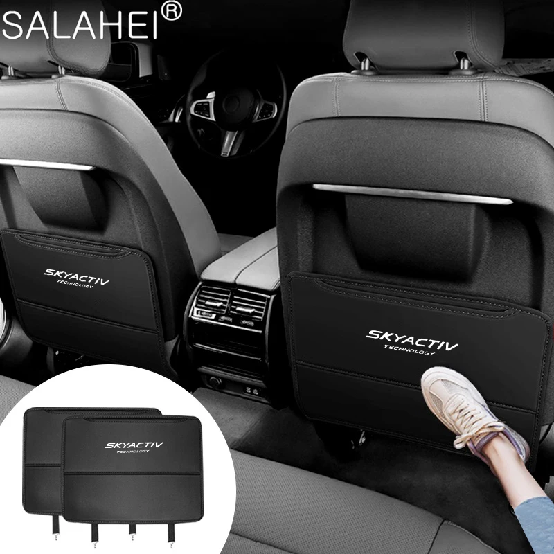 Car Seat Back Anti Kick Mats Protector Cover Storage Kick Pads For Mazda Skyactiv Technology 3 6 CX 5 CX3 Accessories