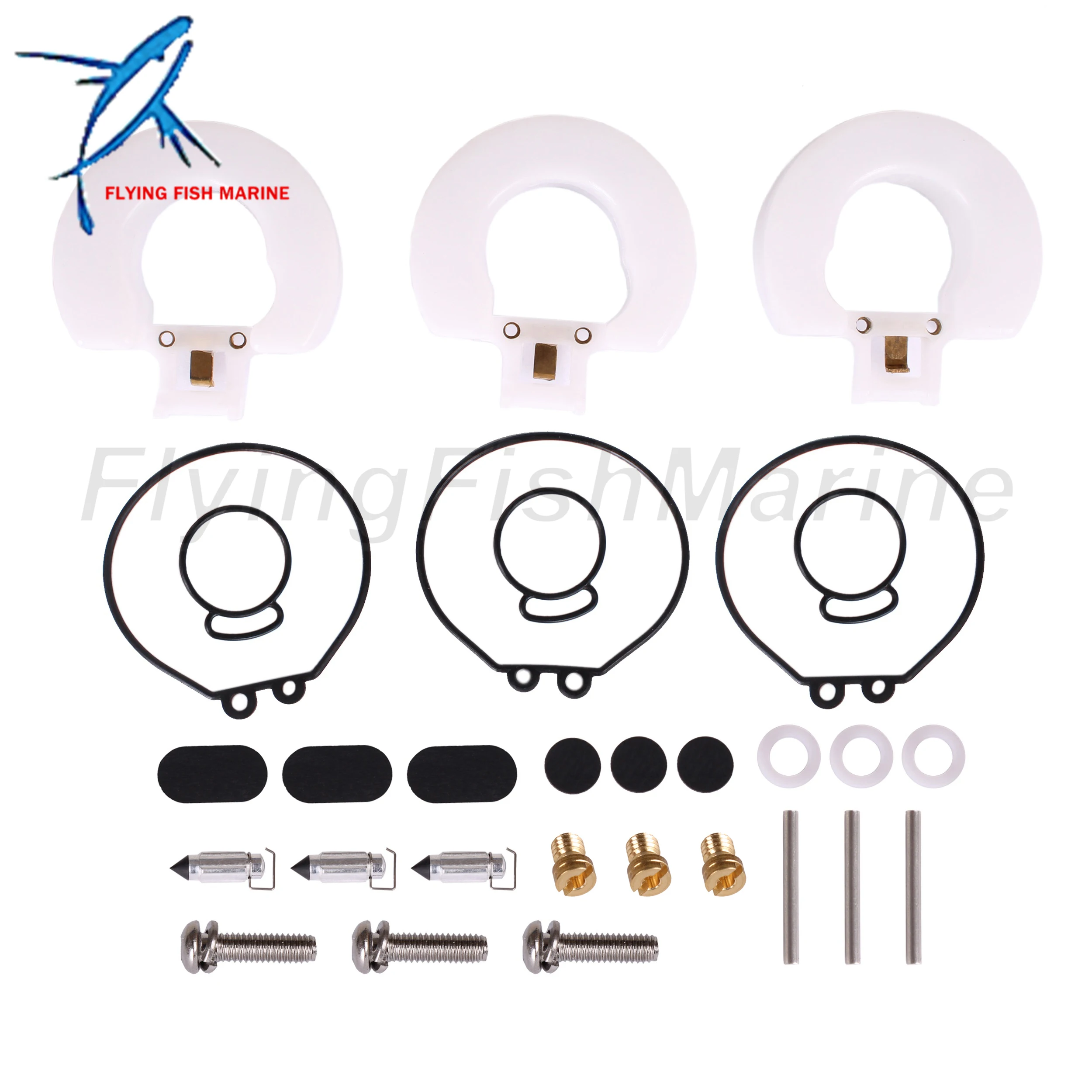 Outboard Motor Carburetor Repair Kits for Yamaha 25HP 30HP 6J8-W0093-00 02 Carburetor 6J8-14301-11 6J8-14302-01 6J8-14303-01
