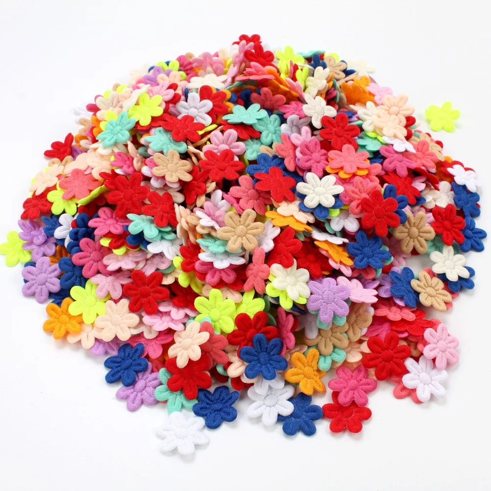 Colorful Felt Cloth Flower Stickers for DIY Crafts and Hair Accessories