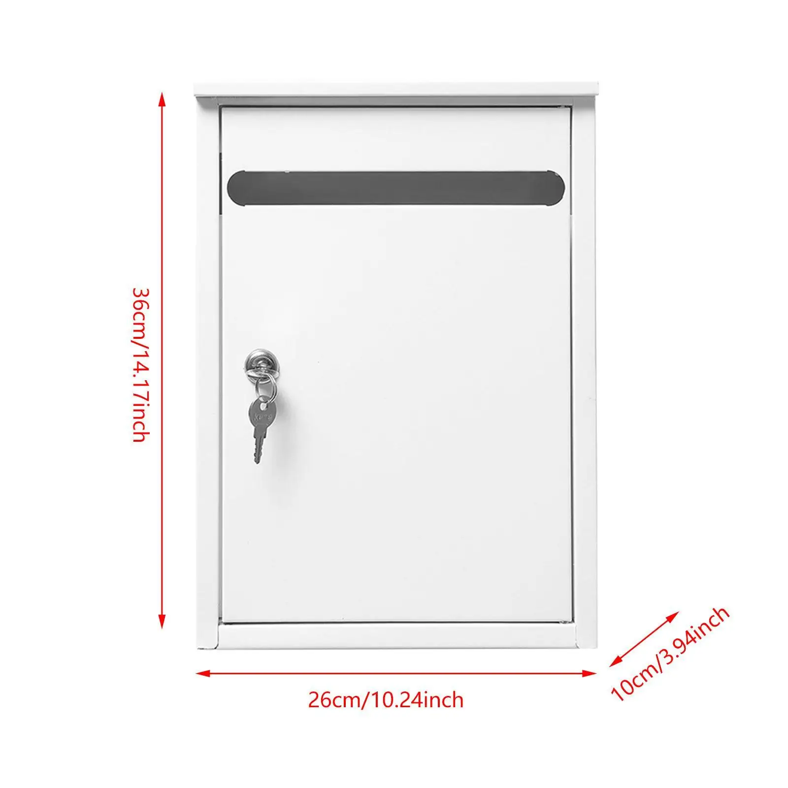 Wall Mount Lockable Mailbox Heavy Duty Package Drop Family Residence Rust Resistant Decorative Office Building Large Drop Box