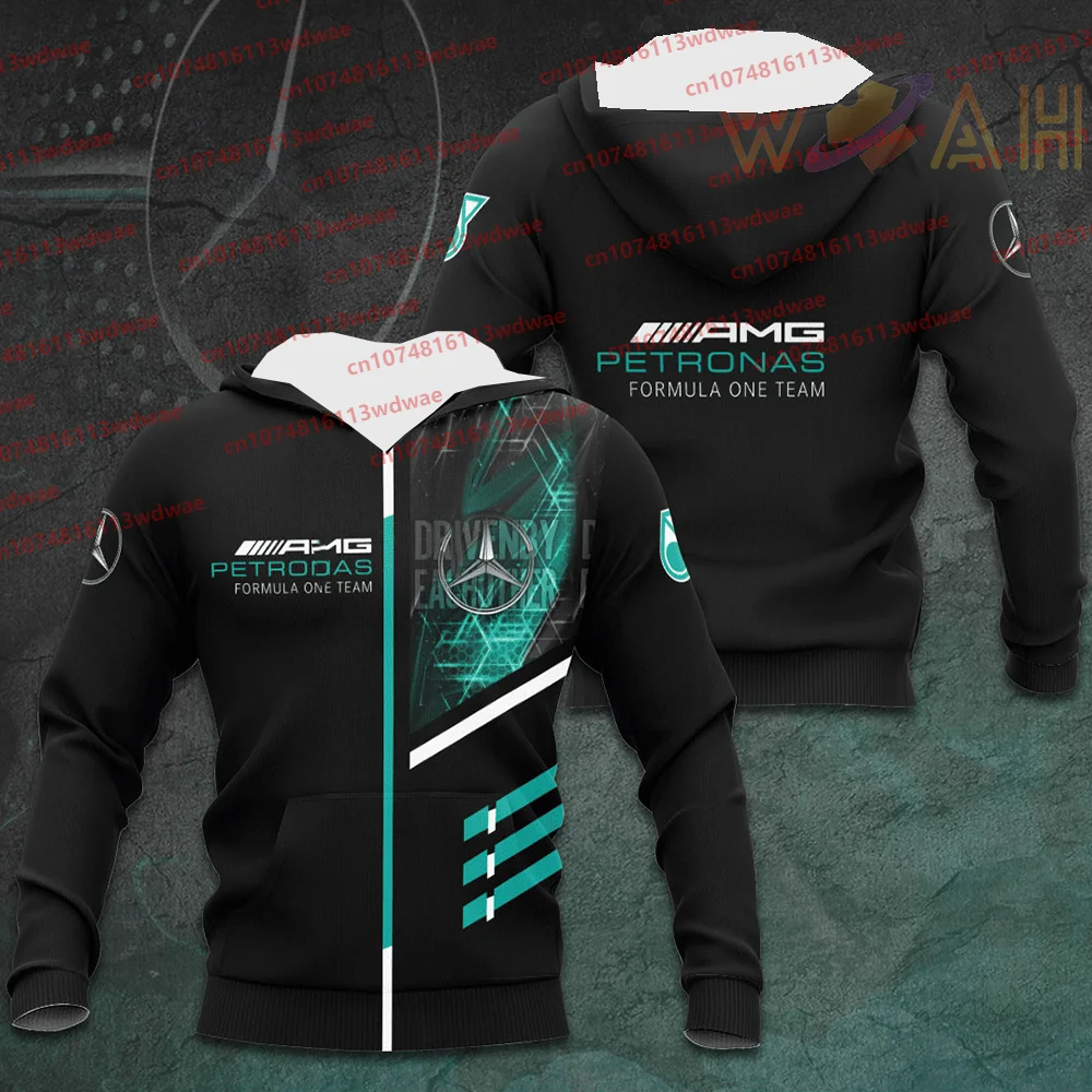 2025 포뮬러 1 후드티 남녀공용 긴팔 레이싱 키트. 메르세데스 AMG. 페트로나스 레이싱 키트 3D 프린팅 드라이버 풀오버 키즈 스웨터