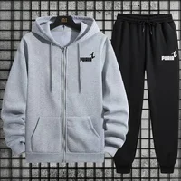 New in Women Tracksuit Trend Printing Hooded Sweatshirts Pants 2Pcs Set Casual Zipper Overcoat Suit Daily Clothing Autumn Winter - Image 3