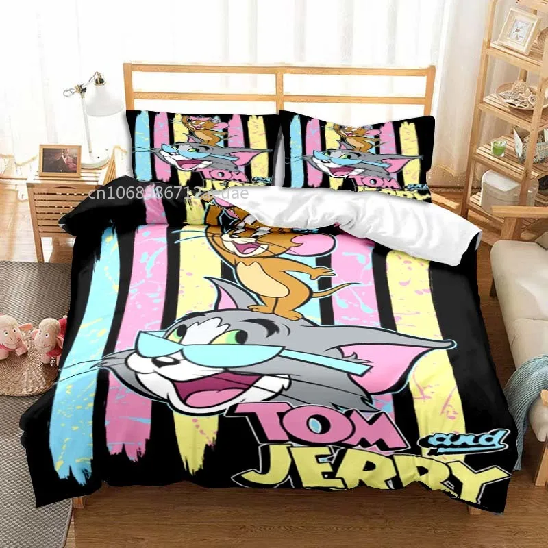 

Mouse Jerry All Season Twin Bedding Set 3 Piece Comforter Set Bed Duvet Cover Double King Comforter Kids Cartoon Cover