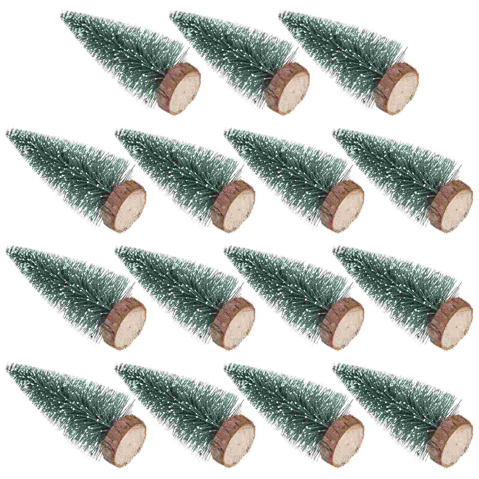 

Fake Trees with Wooden Base Mini Christmas Gifts for Stocking Stuffers Desktop Decor
