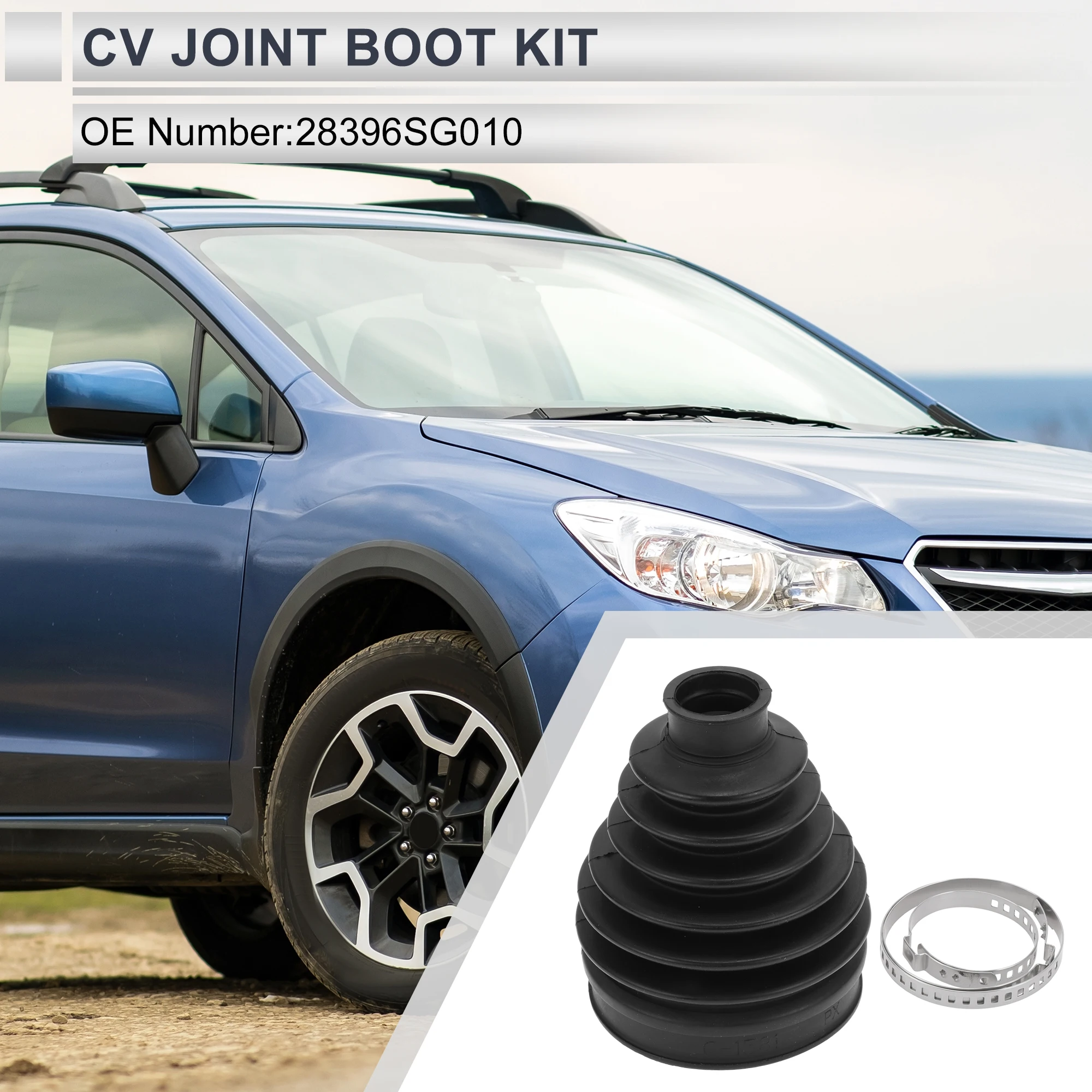 X Autohaux No.28396SG010 Outer CV Joint Boot Kit with Clamps for Subaru Crosstrek for Subaru Forester 2014-