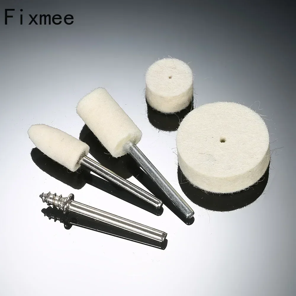 10-Piece Wool Felt Polishing Wheel Set For Rotary Tools - 25mm Buffing Grinder