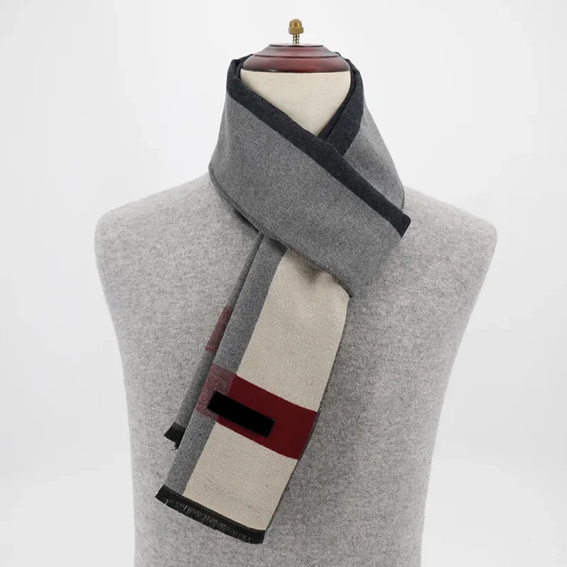 2023 Luxury Brand Winter Plaid Cashmere Scarf for Men Warm Neck Scarfs Male Business Scarves Long Men's Pashmina Shawl autumn winter new flower cashmere scarf women long warm shawl fashion elegant decorative pashmina free shipping