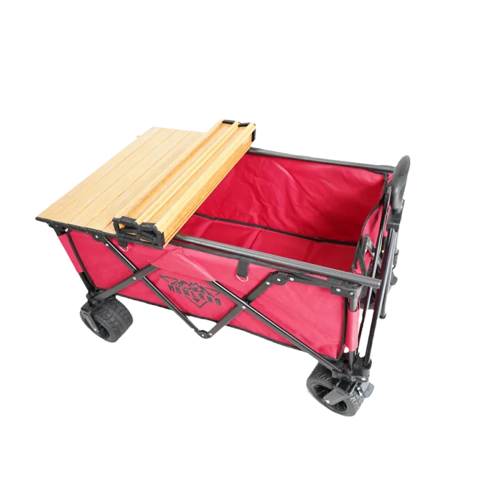 Heavy Garden Collapsible Camping Folding Wagon Foldable Portable Trolleys Beach With Table