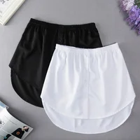 Detachable Mini Under Fake Skirt Shirt Extender Women Black White Fake Hem Tail Blouse Irregular Skirt Shirt Extenders Women 2