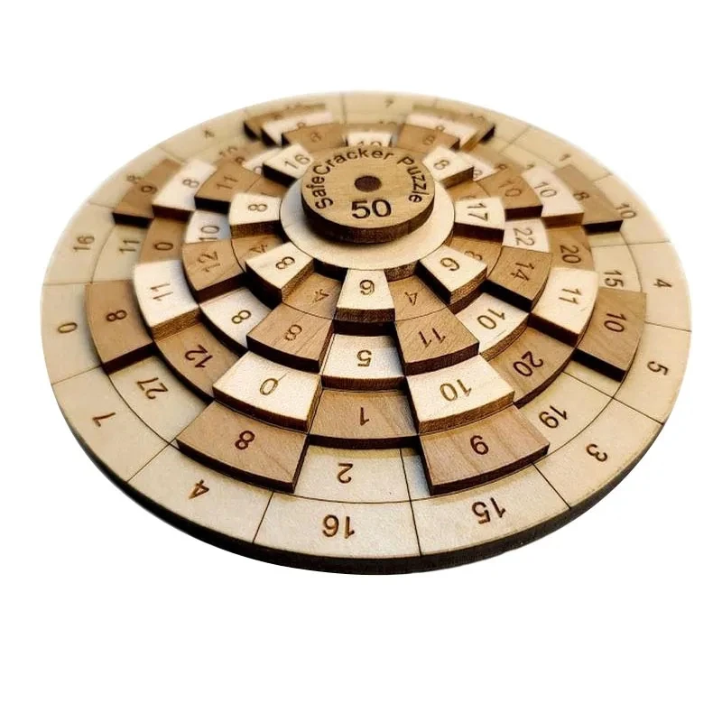 Montessori Wooden Educational Toys Turntable Puzzle Math Number Games Digital Huarong Road IQ Test Brain Teasers For Kids