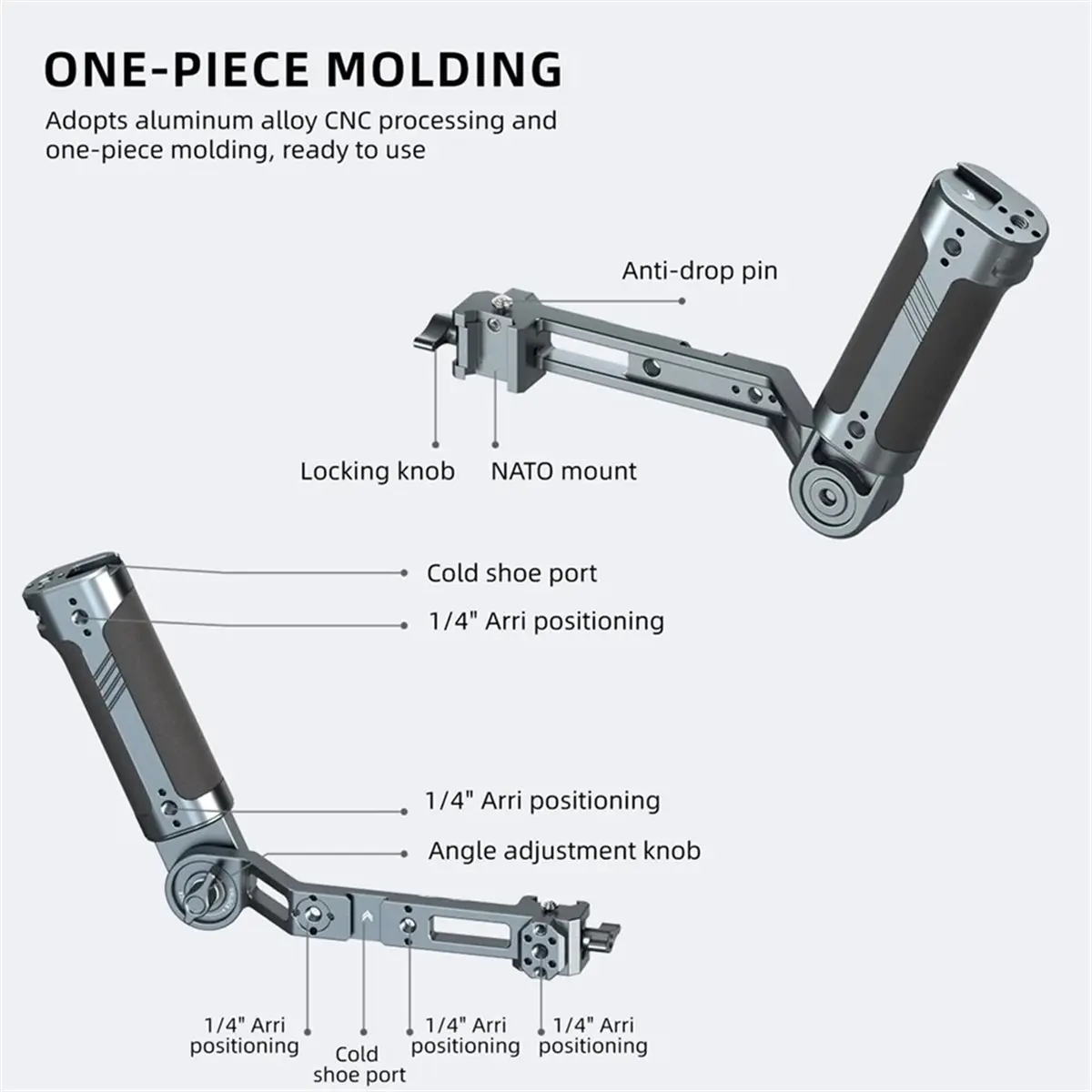 N05R QYA1 짐벌 슬링 핸드그립 + DJI RS2/RSC2/RS3/RS3 Mini/RS3 PRO/RS4/RS4 PRO 스태빌라이저용 NATO 확장 부품 키트