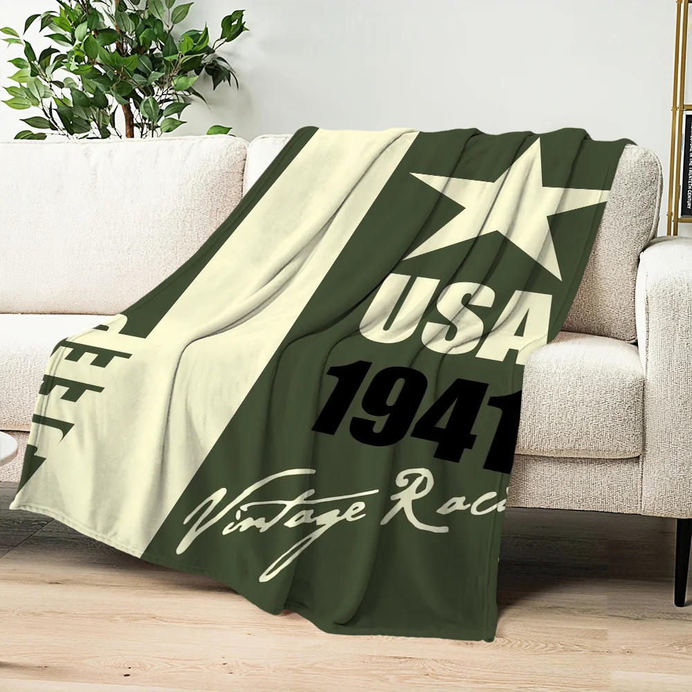 Fashion Racing Cras J-Jeep Blanket Skin friendly comfort warm soft plush blanket suitable sofa living room office bedroom 2