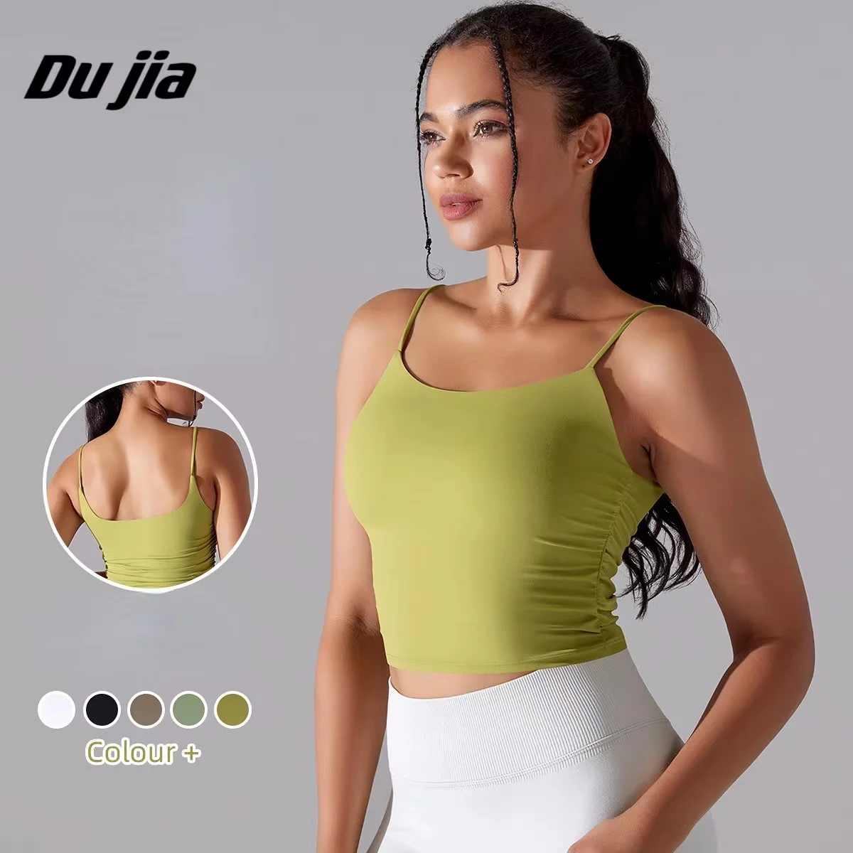 

High End Gym Yoga Sports Bras Workout Clothes For Women Ladies Naked Feel Exercise Dance Fitness Crop Tops with Built In Bra Top