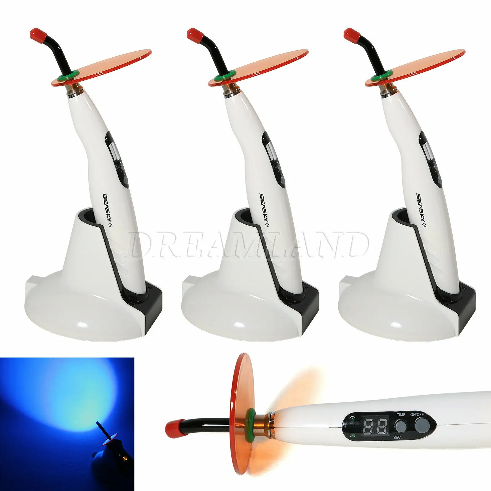 

1-3 PCS Dental wireless LED Curing Light Lamp Four Working Modes Optical Fiber Curing LED-B 1400mw
