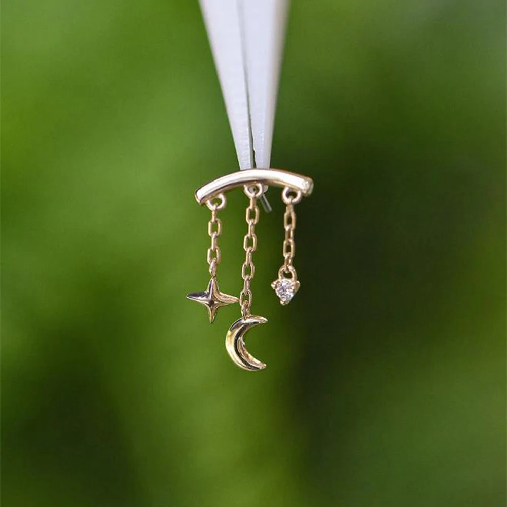 925 Sterling Silver Star Hoop Earrings With Cubic Zirconia – Huggie/Dangle Style, Gift Ready