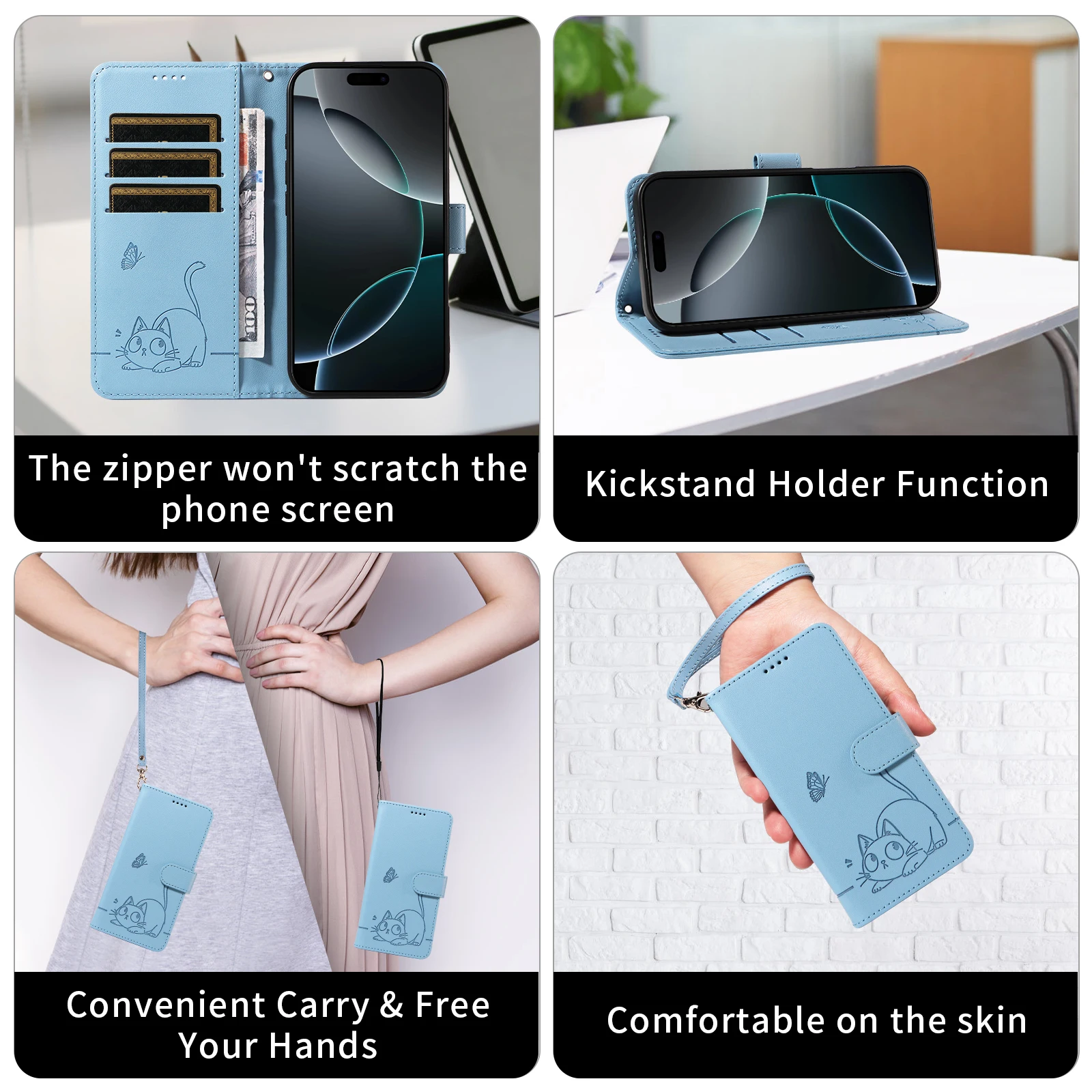 Leather Wallet Case - Universal Fit