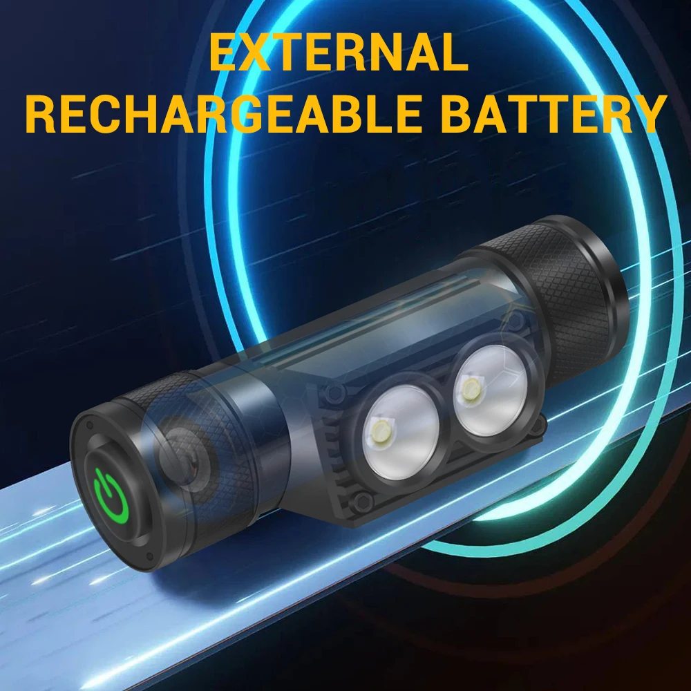 BORUiT 새로운 D25 LED 미니 전조등 3000LM Type-C 충전식 고전력 헤드 라이트 헤드 토치 방수 캠핑 낚시 조명