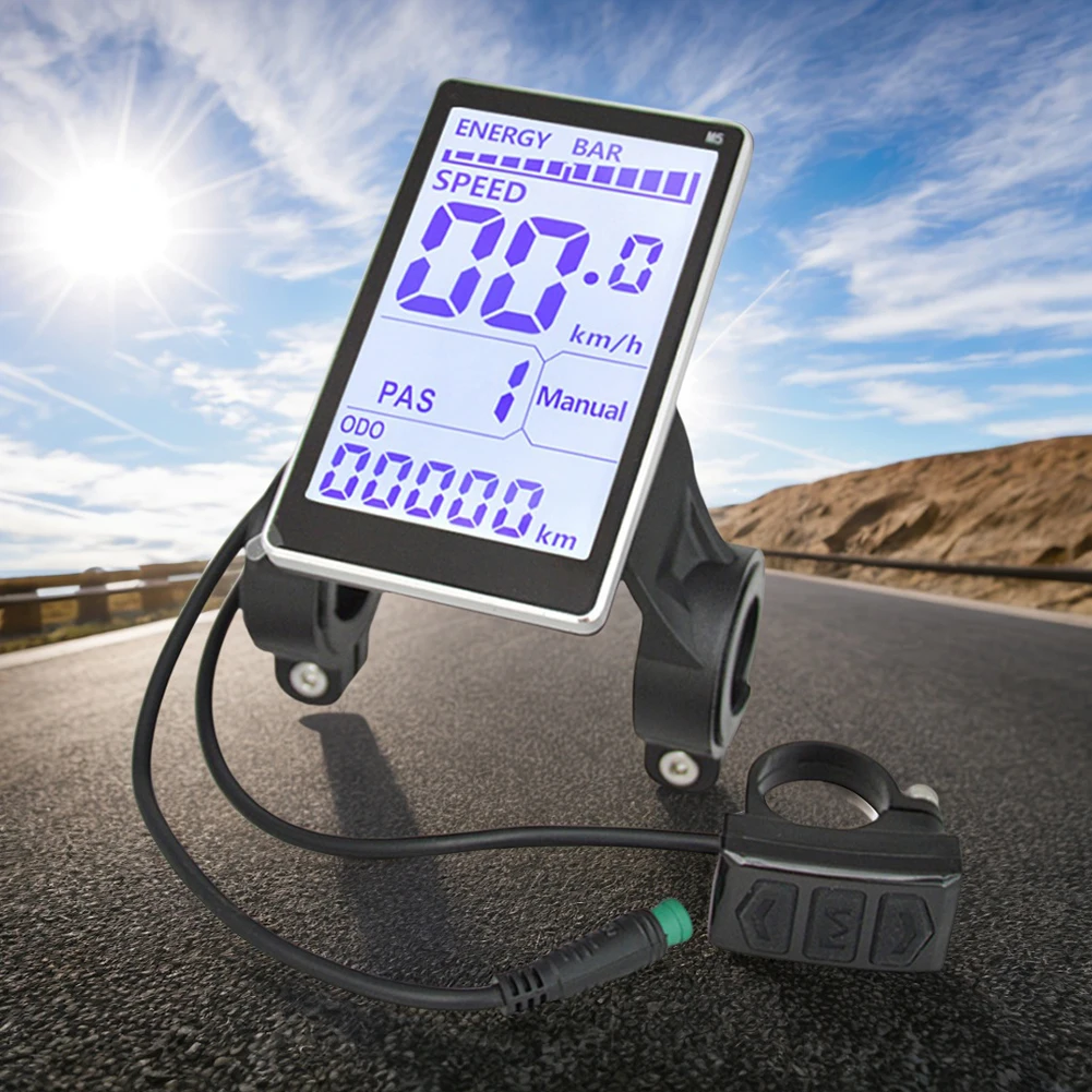 Electric Bike LCD Display Screen 24-48V E Scooter M5 Panel Waterproof Electric Bike LCD Display Meter for Electric Bike