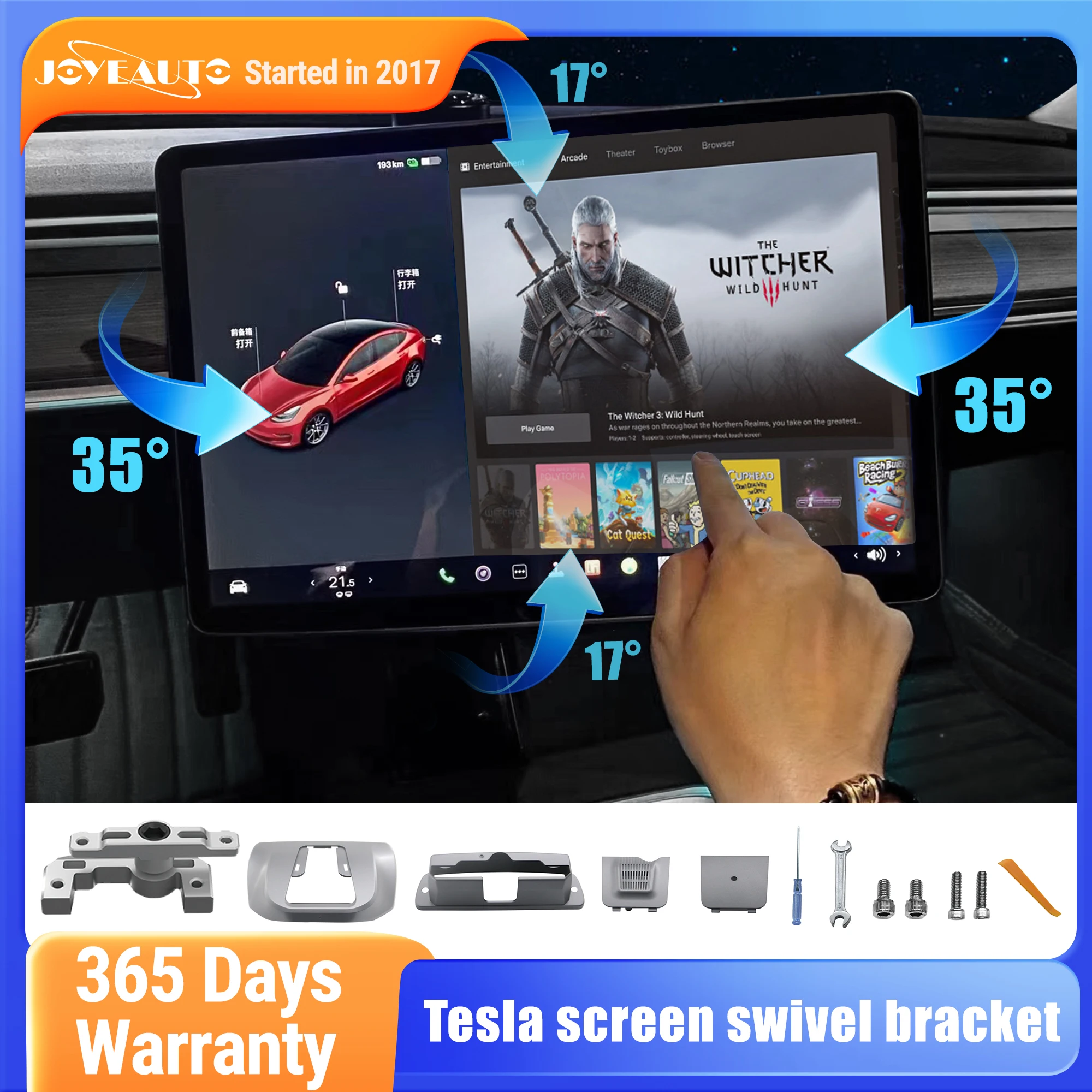 

2023 Monitor Rotation Mount For Tesla Model 3 Model Y 2016-2023 Retrofit Four Directional Central Control Display Swivel Bracket